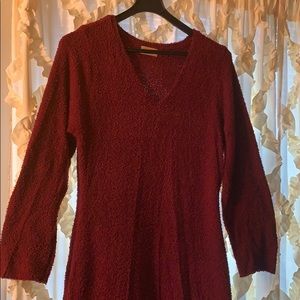 Plus size red sweater dress
